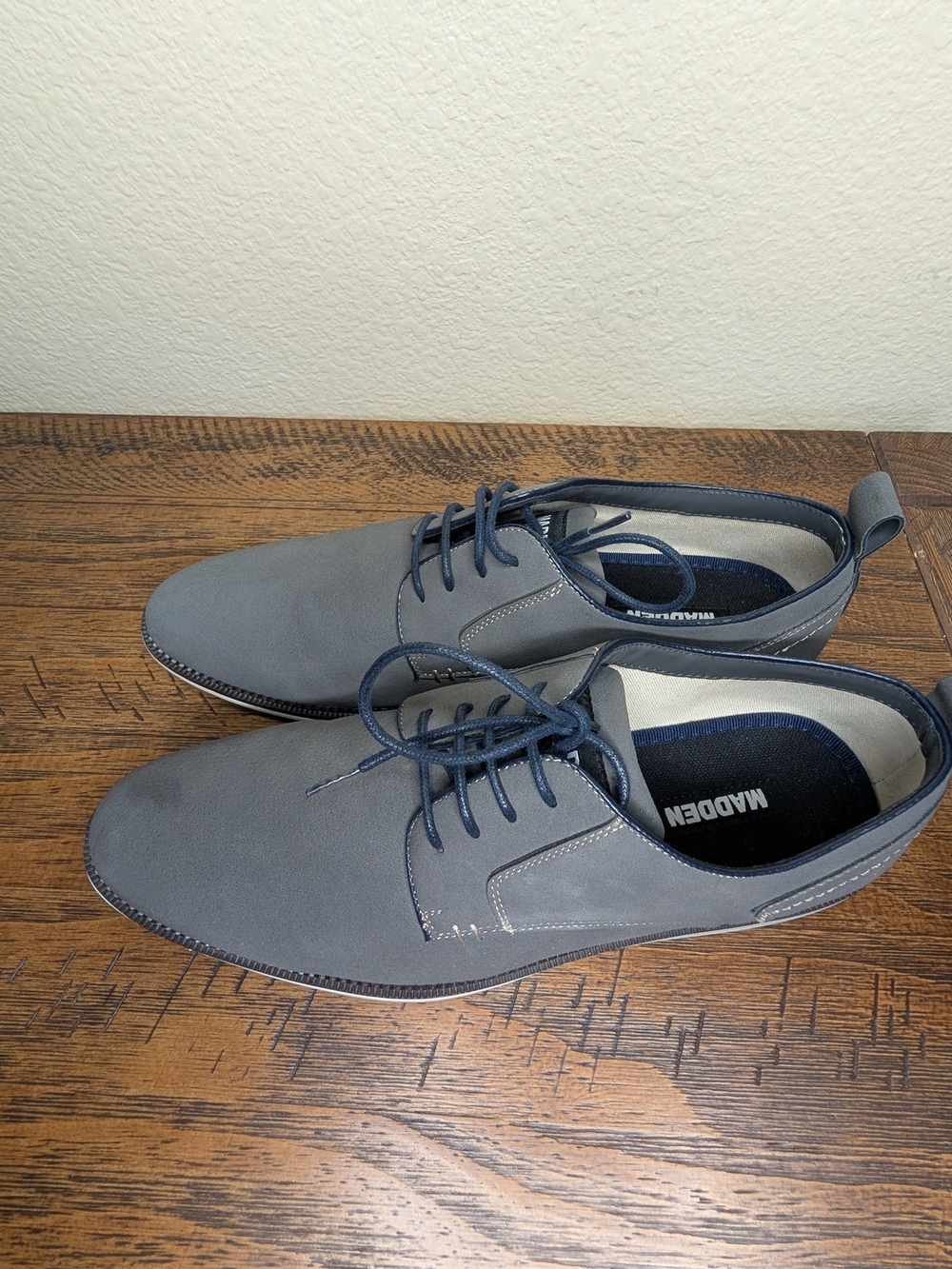 Madden Navy Gray Men's Lace-Up Dress Shoes
